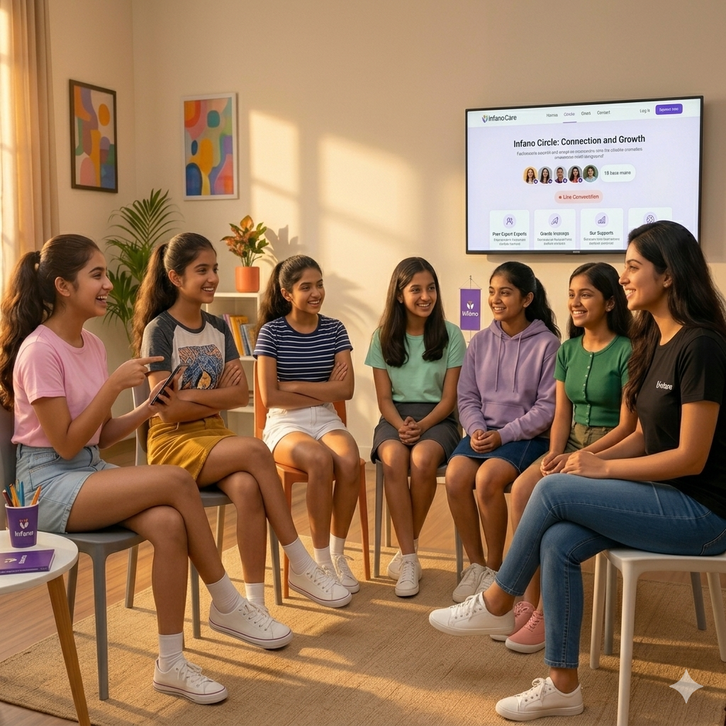 Girls sitting in a circle